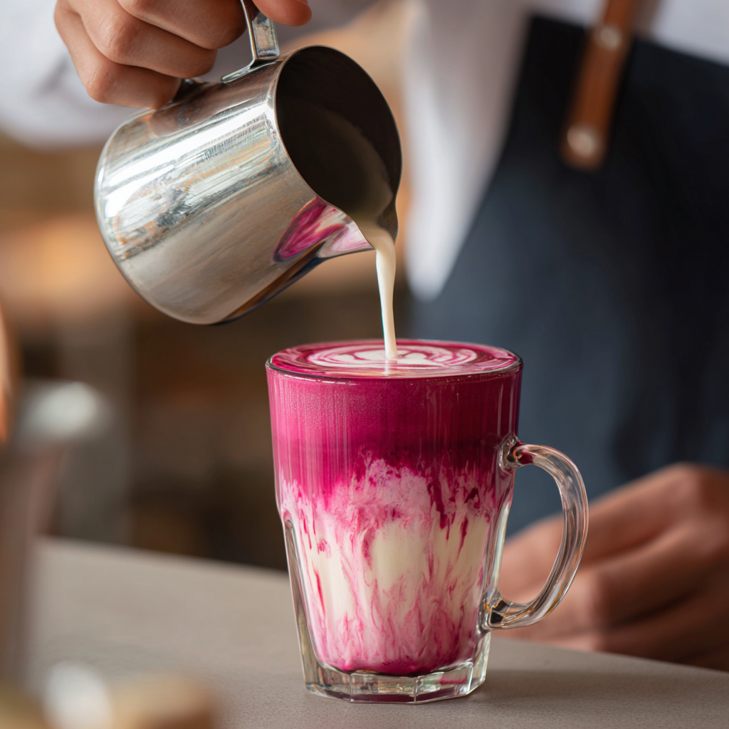 pouring-beetroot-chai-latte