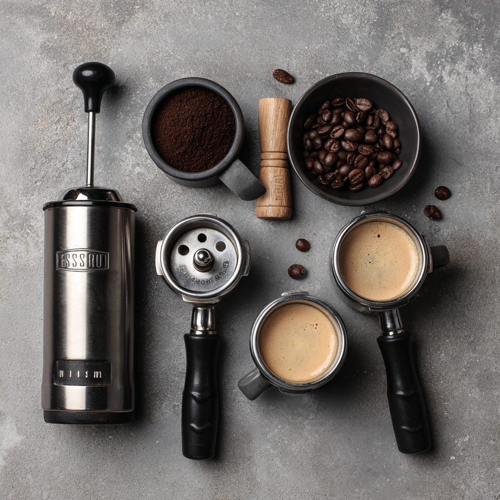 ristretto-coffee-vs-espresso-side-by-side-in-rustic-café setting